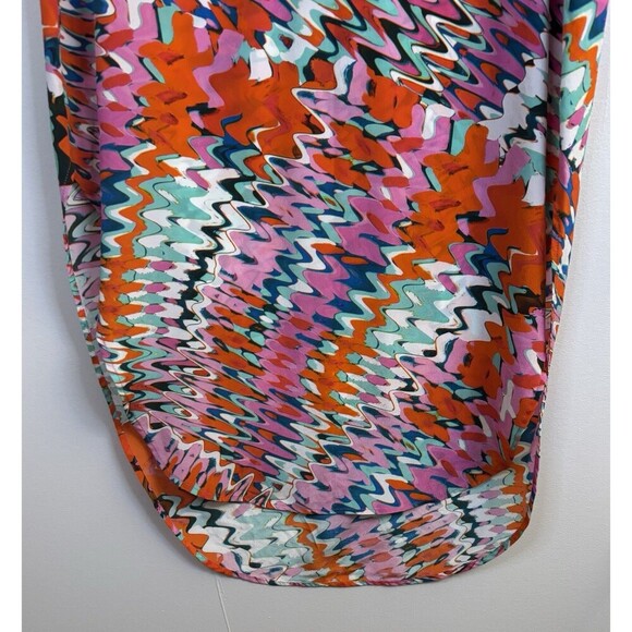 MARIE OLIVER Ellis Silk Psychedelic Tie Dye Midi Dress XS VNeck Resort Vacation - Picture 8 of 13